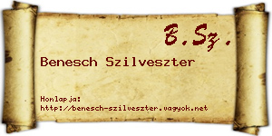 Benesch Szilveszter névjegykártya